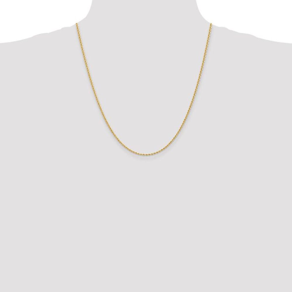 2mm, 14k Yellow Gold, Handmade Solid Rope Chain Necklace, 22 Inch - Picture 2 of 8
